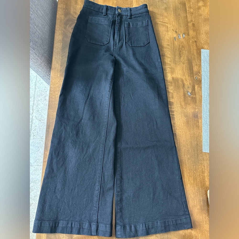 ROLLA'S Black High-Rise Wide-Leg Pants